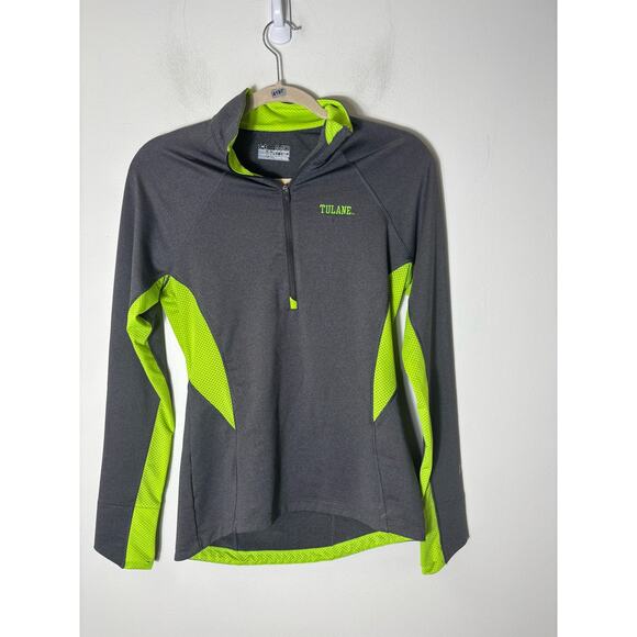 Woman's Under Armor Gray Semi Fitted Long Sleeve Zip Up "Tulane" Jacket Sz M - Picture 1 of 2